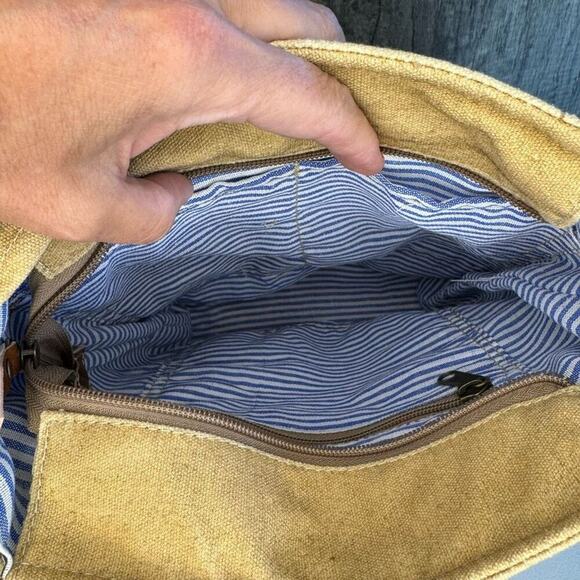 Canvas Leather Crossbody Purse Flap Bag FAST SHIP NeW - Picture 8 of 9